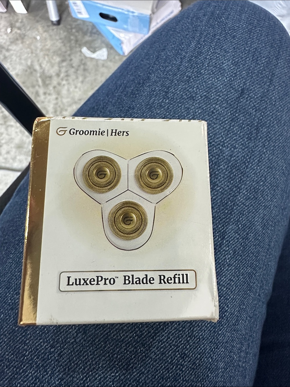 Groomie Hers LuxePro Blade Refill - Gold/White Replacement Heads